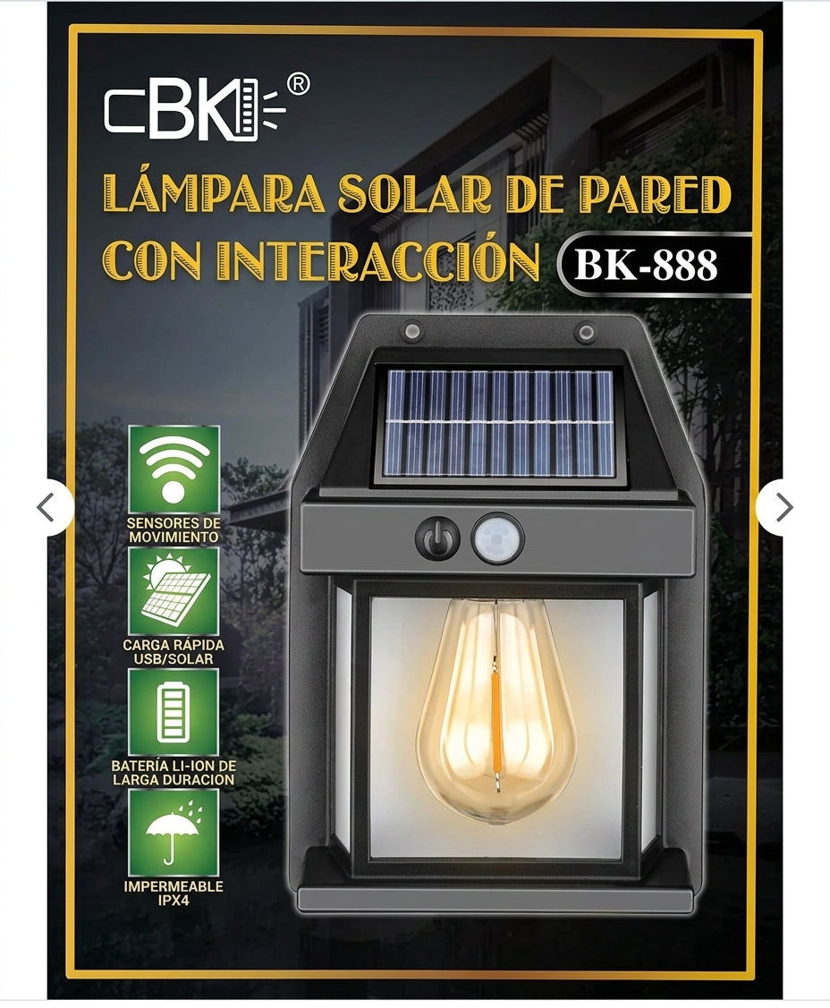Lámpara solar de pared con sensor