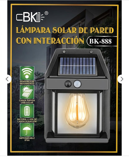 Lámpara solar de pared con sensor