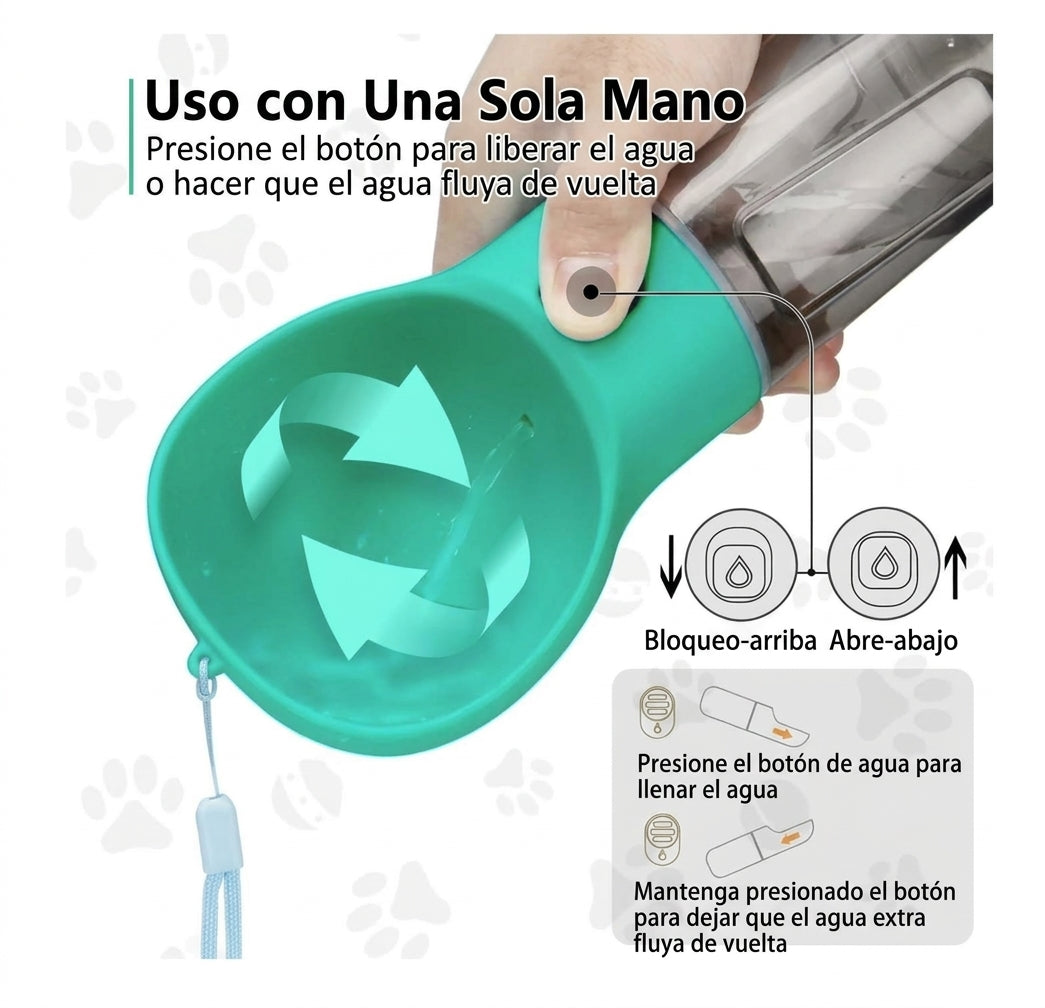 Botella Dispensadora 3 En 1 Para Mascota